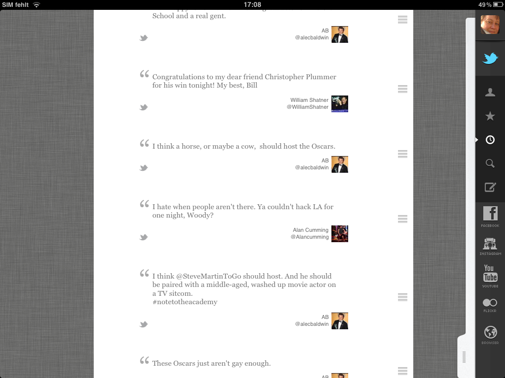 Screenshot: Storify the Oscar-Tweets