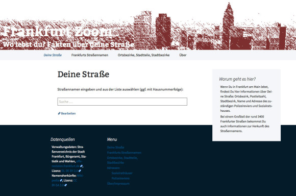 Frankfurt Zoom: Fakten über deine Straße