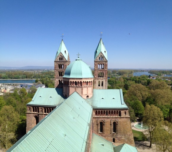 Blick vom Turm Richtung Rhein.