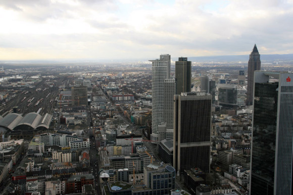 Die Mainzer Landstraße aus der Vogelperspektive