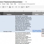 Die Tabelle hinter der Zeitleiste